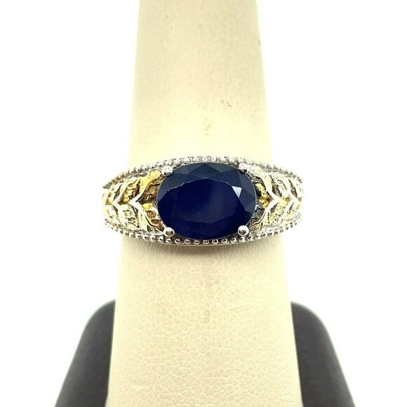 Designer Sterling Silver & 3.75ctw Oval Sapphire Size 8.5 Ring! 17 - Picture 1 of 6